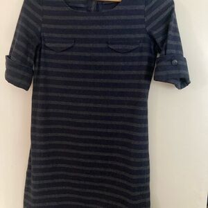 Sessun Wool Navy Striped Women's Dress